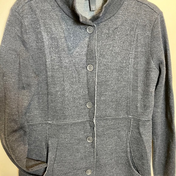 Eileen Fisher Coat merino wool Charcoal Grey - Picture 4 of 8